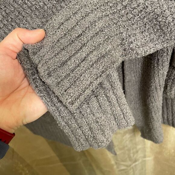 Barefoot Dreams Ash Dark Gray Waffle Knit CozyChic Lite Long Weekend Cardigan XL - Picture 5 of 10